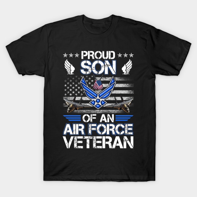 Proud Son Of An Air Force Veteran American Flag T-Shirt by tranhuyen32